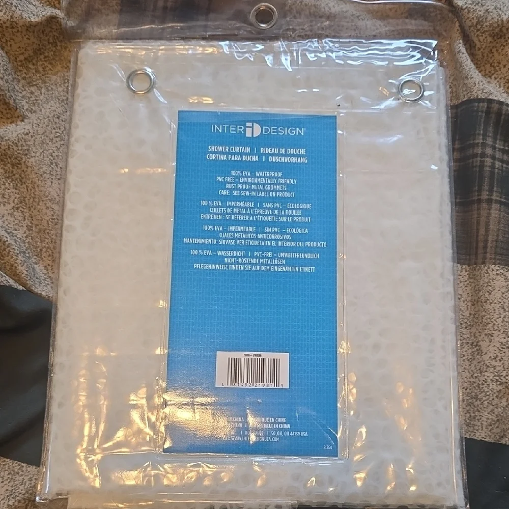 International Concepts White Textured Shower Curtain Brand New Never Open